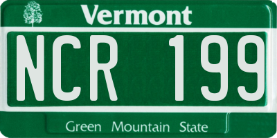 VT license plate NCR199