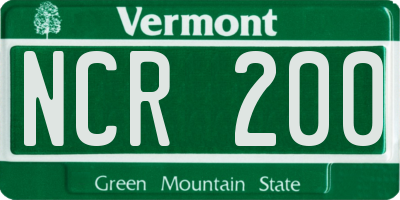 VT license plate NCR200