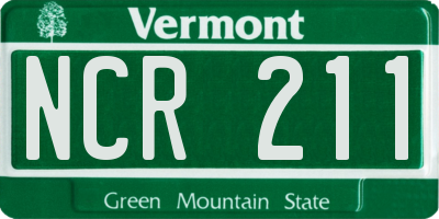 VT license plate NCR211