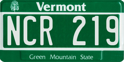 VT license plate NCR219