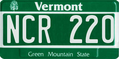 VT license plate NCR220