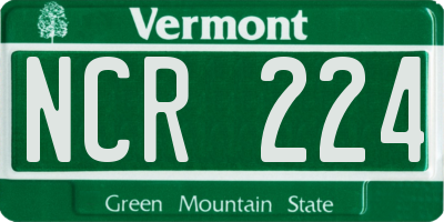 VT license plate NCR224