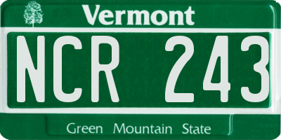 VT license plate NCR243