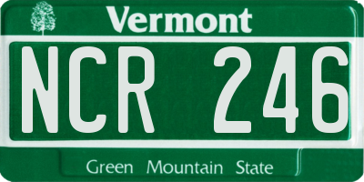 VT license plate NCR246