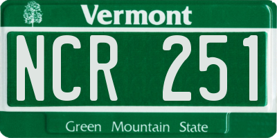 VT license plate NCR251