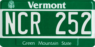 VT license plate NCR252