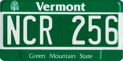 VT license plate NCR256