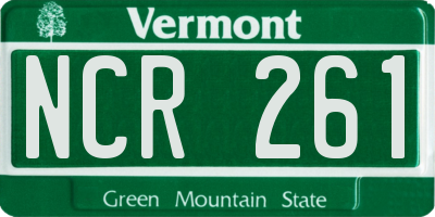 VT license plate NCR261