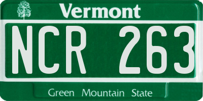 VT license plate NCR263