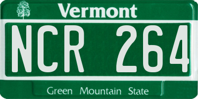 VT license plate NCR264
