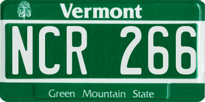 VT license plate NCR266