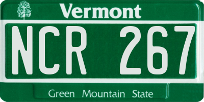 VT license plate NCR267