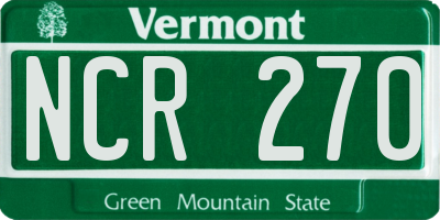 VT license plate NCR270