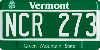 VT license plate NCR273