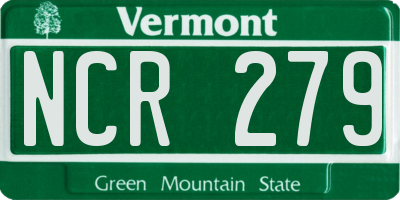 VT license plate NCR279
