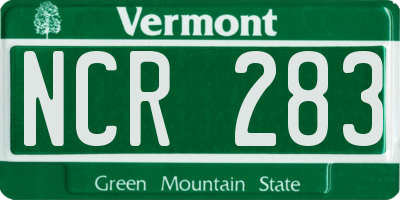 VT license plate NCR283