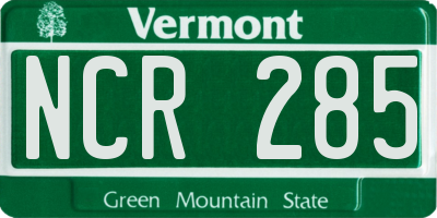 VT license plate NCR285