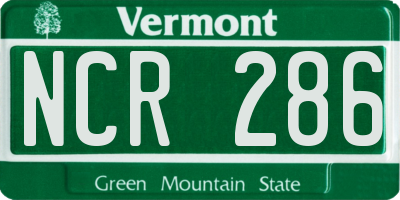 VT license plate NCR286