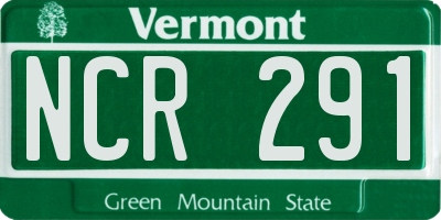 VT license plate NCR291