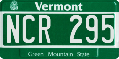 VT license plate NCR295