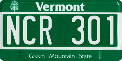 VT license plate NCR301