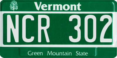 VT license plate NCR302