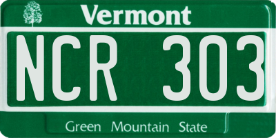 VT license plate NCR303