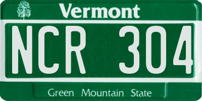 VT license plate NCR304