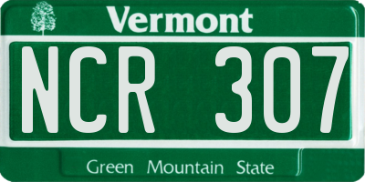 VT license plate NCR307