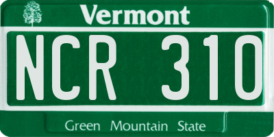 VT license plate NCR310