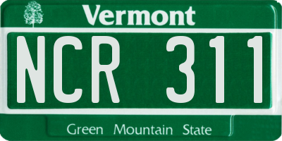 VT license plate NCR311
