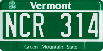 VT license plate NCR314