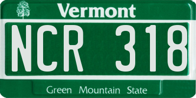 VT license plate NCR318