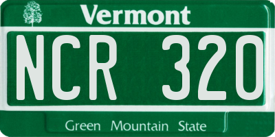 VT license plate NCR320