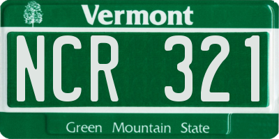 VT license plate NCR321