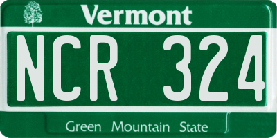 VT license plate NCR324