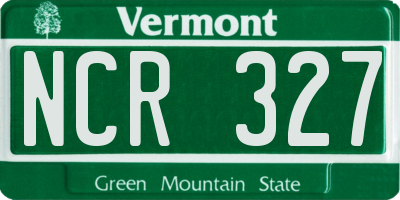 VT license plate NCR327