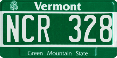 VT license plate NCR328