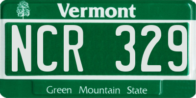 VT license plate NCR329