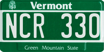 VT license plate NCR330