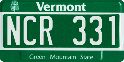 VT license plate NCR331