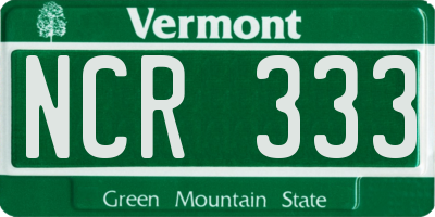 VT license plate NCR333
