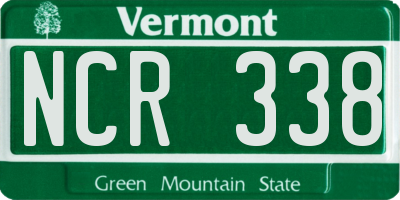 VT license plate NCR338