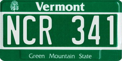 VT license plate NCR341
