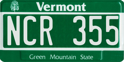 VT license plate NCR355