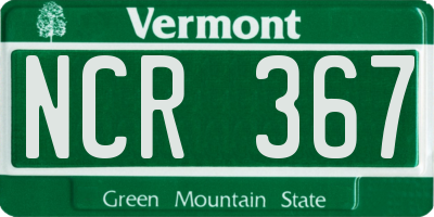 VT license plate NCR367