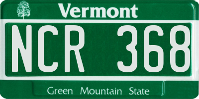 VT license plate NCR368