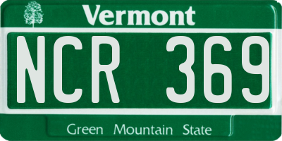 VT license plate NCR369