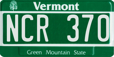 VT license plate NCR370