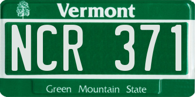 VT license plate NCR371